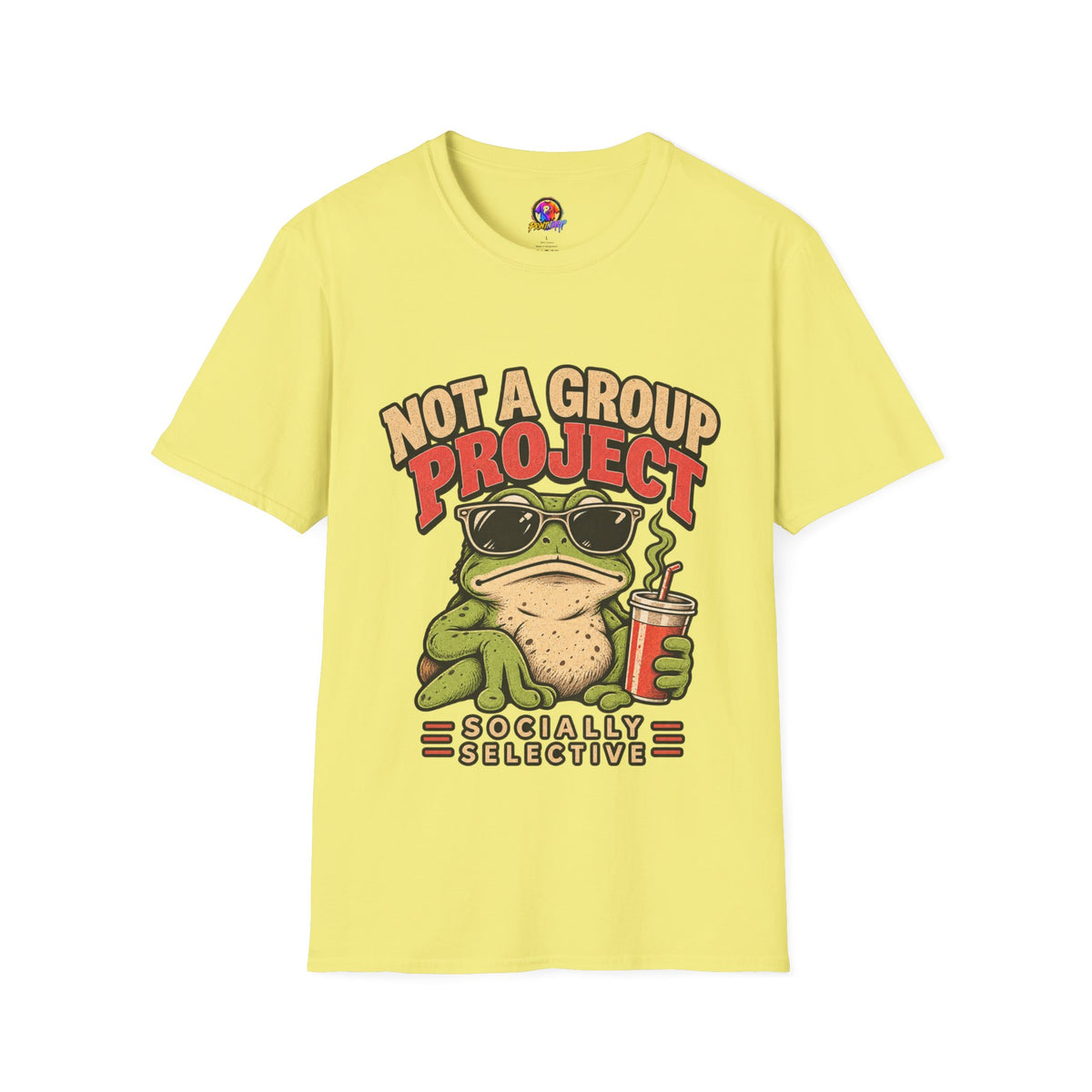 Not a Group Project Frog T-Shirt — "Socially Selective" Funny Introvert Tee