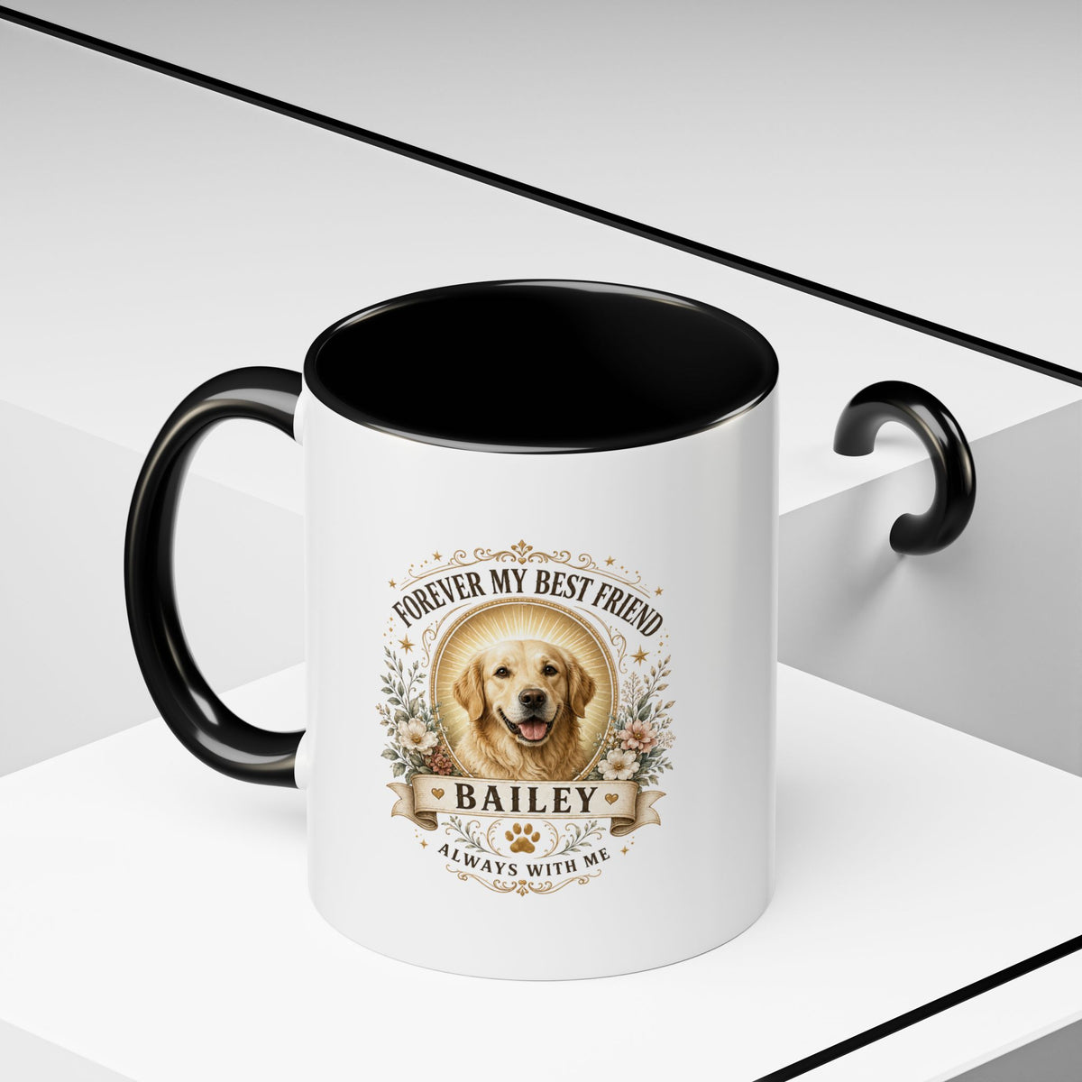 Milo Bailey Dog Dad Mom Personalized Dog Photo Coffee Mug — "Forever My Best Friend" Memorial Mug