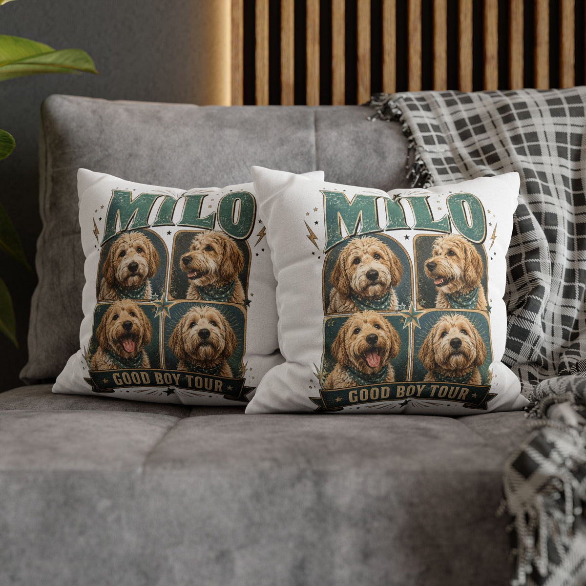 Milo "Good Boy Tour" Dog Photo Pillowcase Milo Bailey Dog Dad Mom