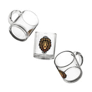 Leo Glass Mug — Geometric Lion Head 10oz Clear Coffee Mug