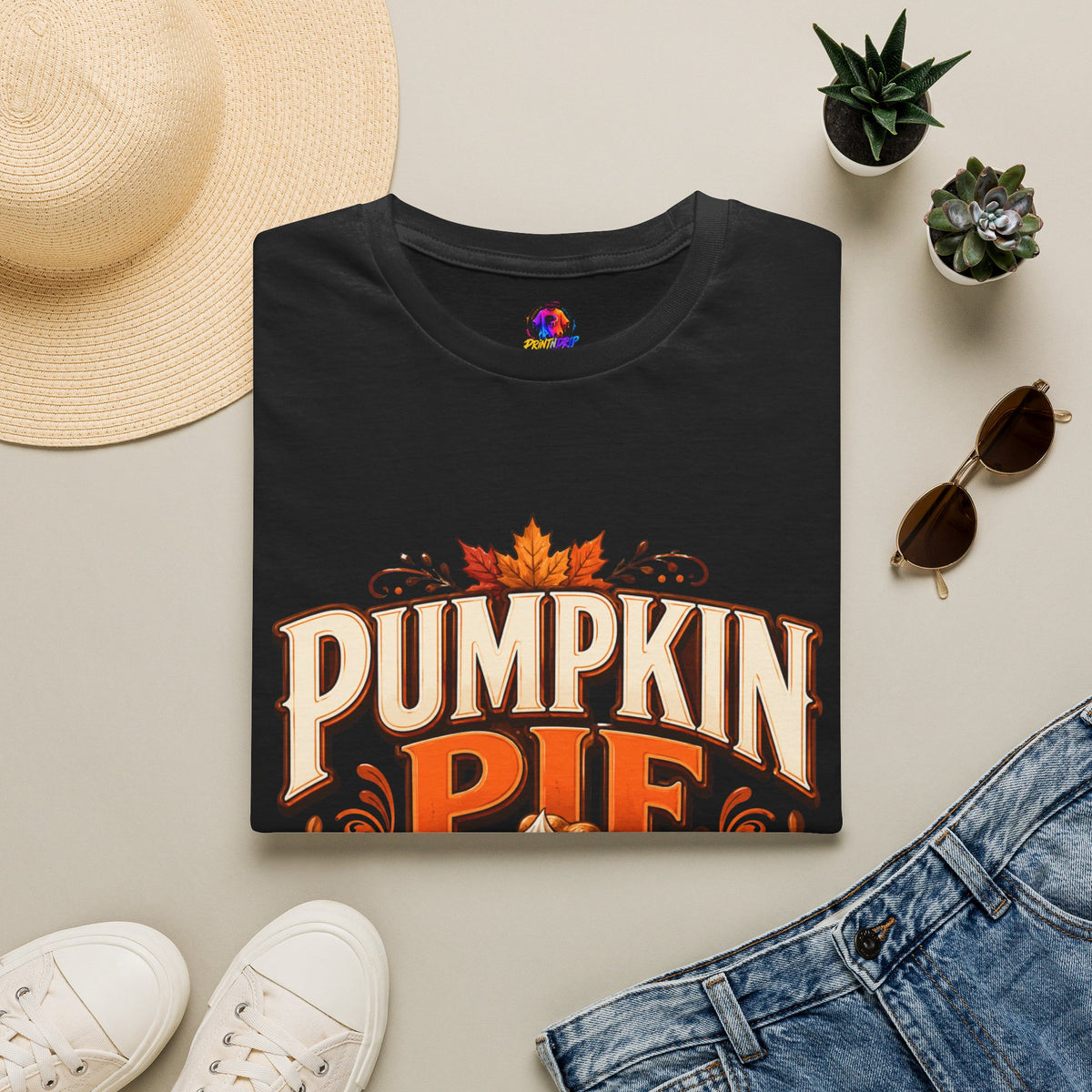 Thanksgiving T-Shirt Pumpkin Pie Season T-Shirt — Autumn Thanksgiving Dessert Lover Tee