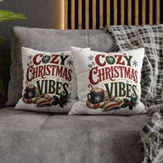 Christmas Pillowcase - "Cozy Christmas Vibes" Holiday Decorative Throw Pillowcase