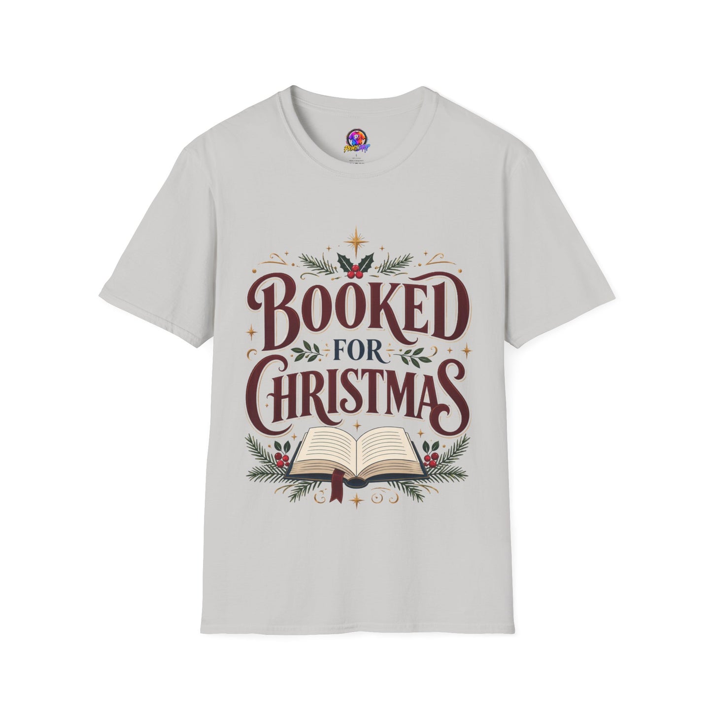 T-Shirt — "Booked for Christmas" Literary Holiday Tee