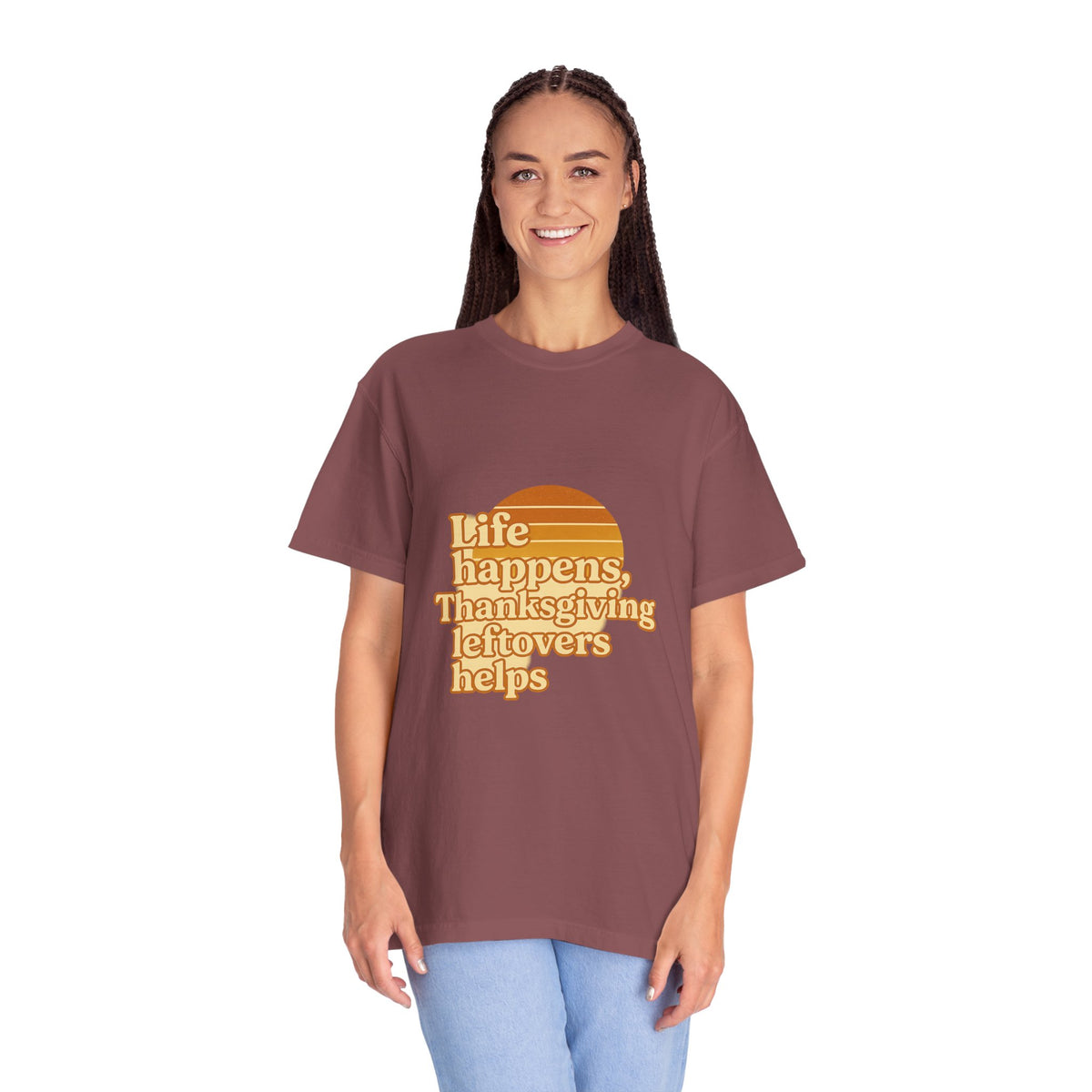 Thanksgiving Leftovers T-Shirt — “Life Happens, Thanksgiving Leftovers Helps” Retro Tee - Trending Now - October 2026