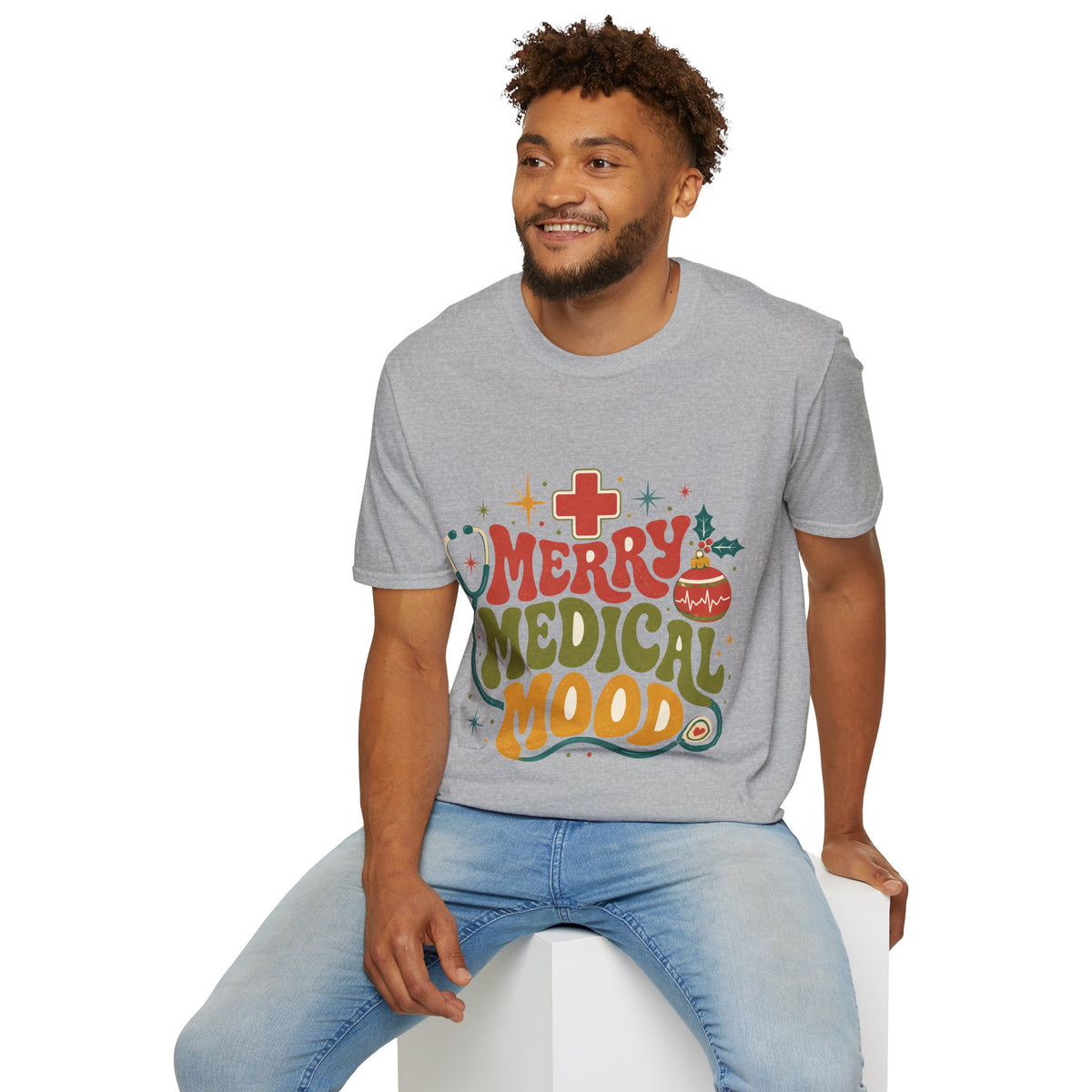 Merry Medical Mood T-Shirt — Christmas Nurse & Healthcare Holiday Tee