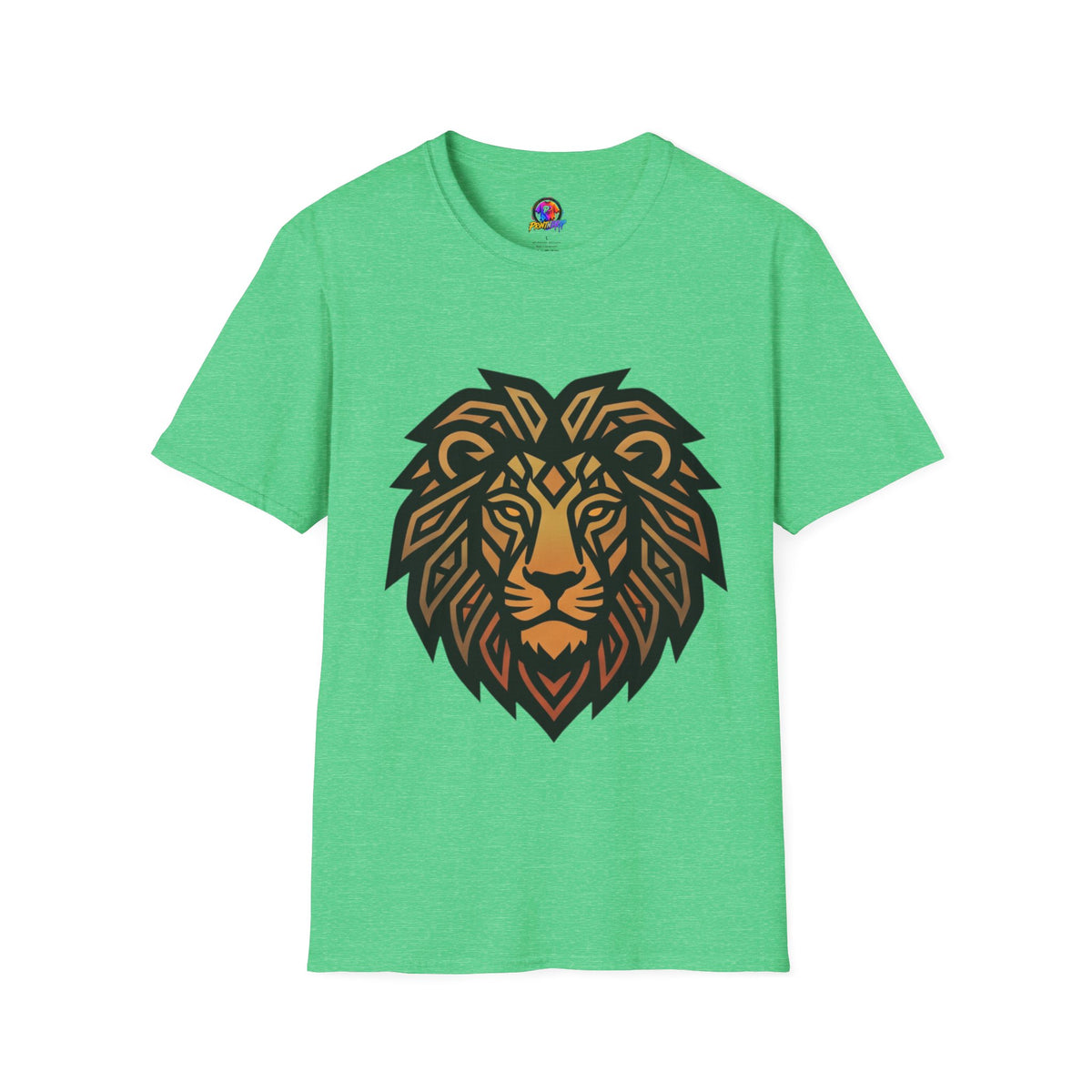Leo Zodiac Lion Head T-Shirt — Geometric Tribal Lion Graphic Tee
