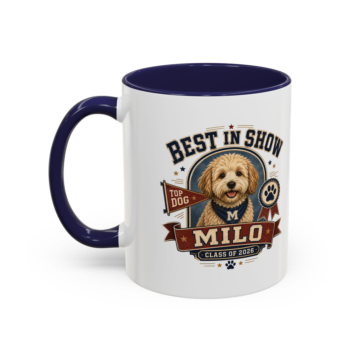 Milo Bailey Dog Dad Mom Best in Show Milo Coffee Mug — Personalized Dog Portrait Accent Mug