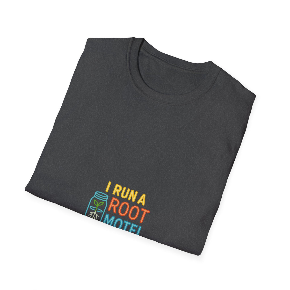 "I Run A Root Motel" Retro Travel Lodge Tee - Funny Plant Parent Gardening White T-Shirt - Trending Now - September 2026