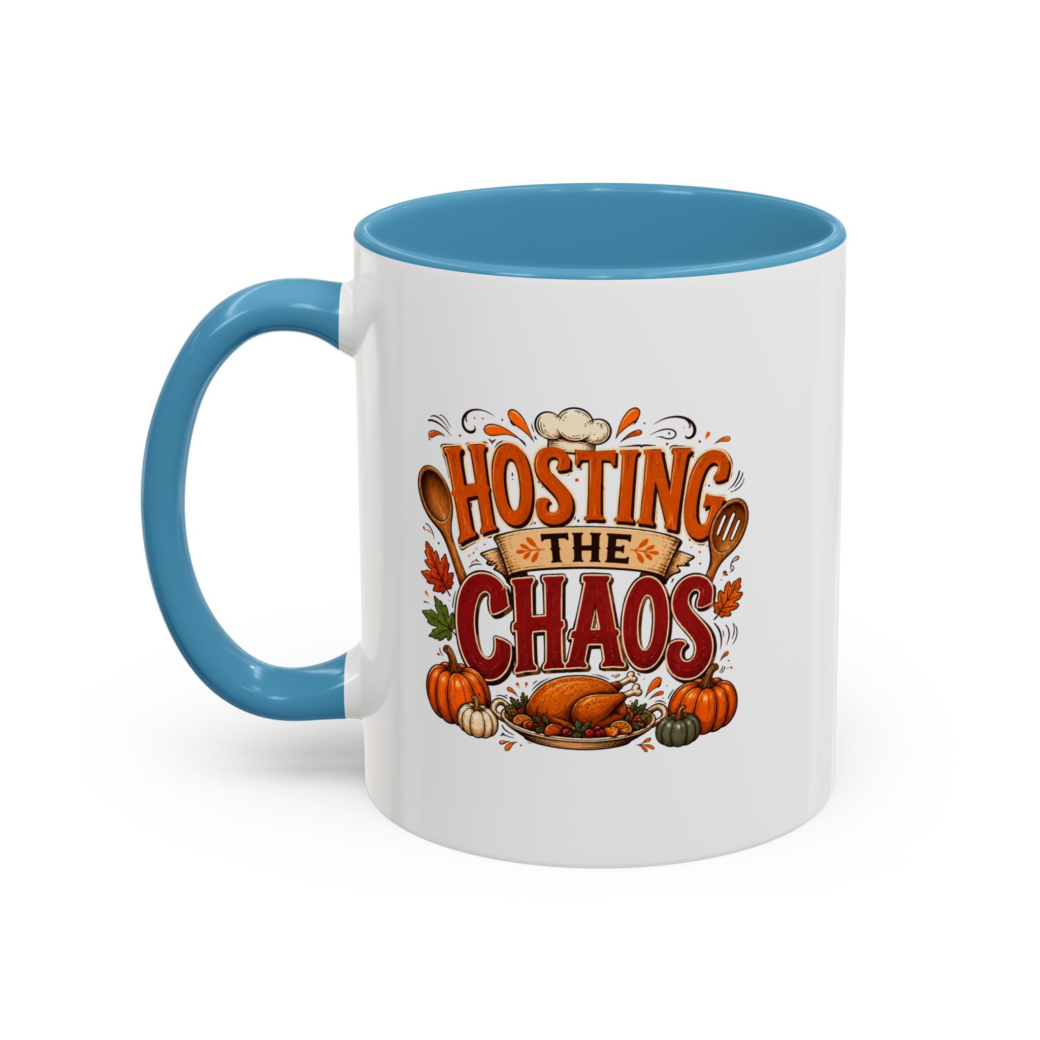 Thanksgiving Mug Hosting the Chaos Accent Coffee Mug — Thanksgiving Pumpkin Fall Kitchen Gift