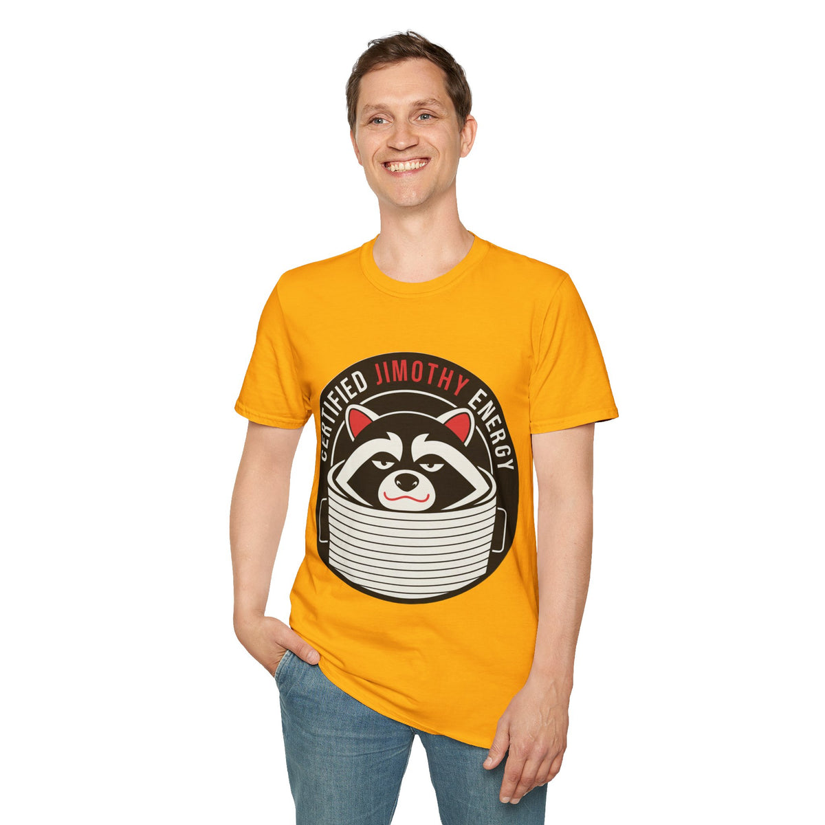 Jimothy Energy T-Shirt — Certified Raccoon Graphic Tee - Trending Now - August 2026