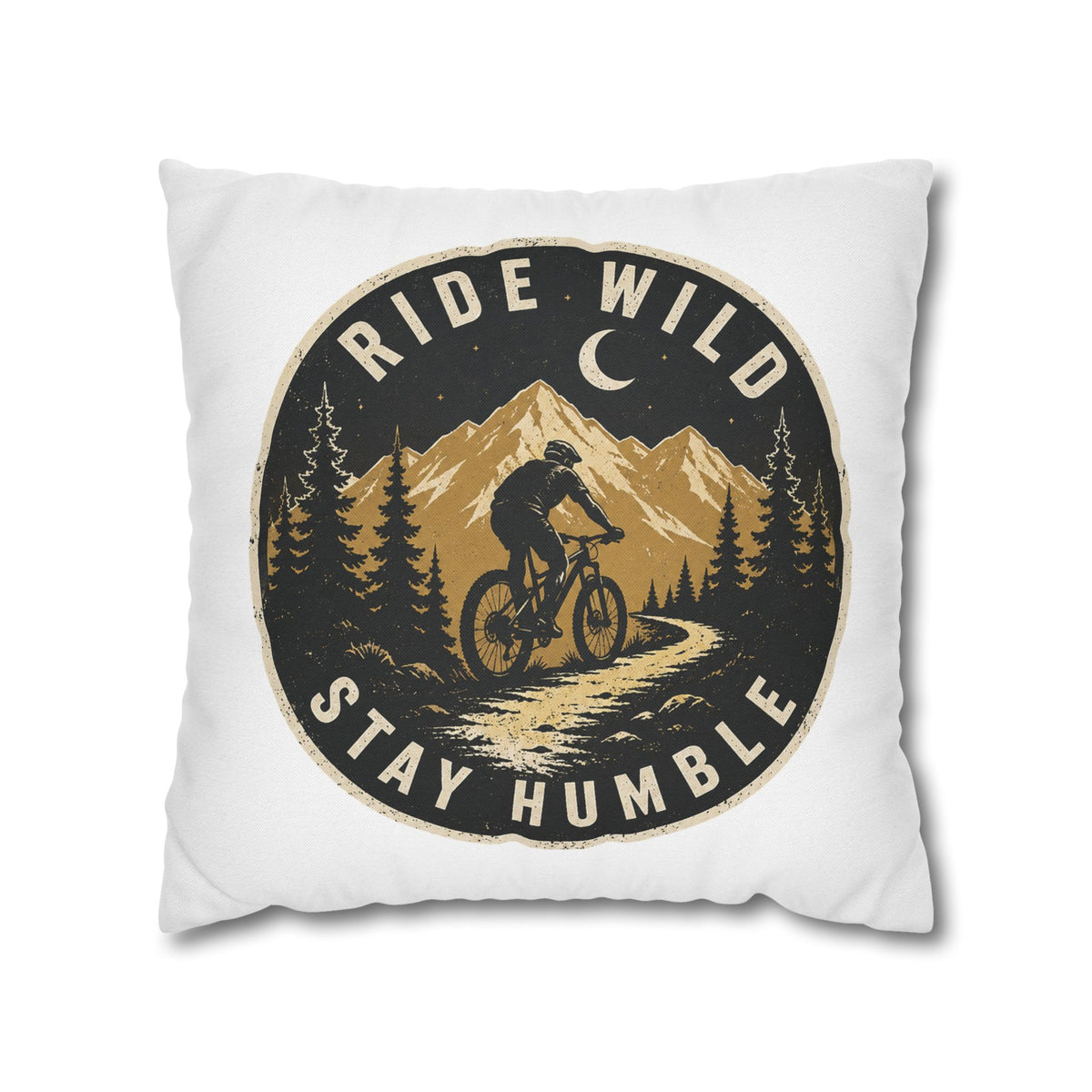 Ride Wild Stay Humble Mountain Biker Pillowcase Milo Bailey Dog Dad Mom