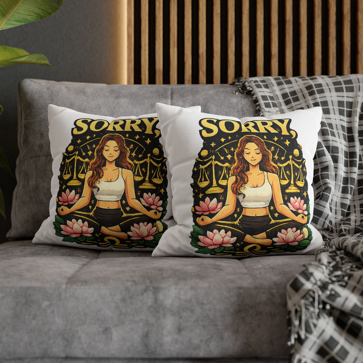 Libra Zodiac Sorry Libra Spun Polyester Square Pillowcase