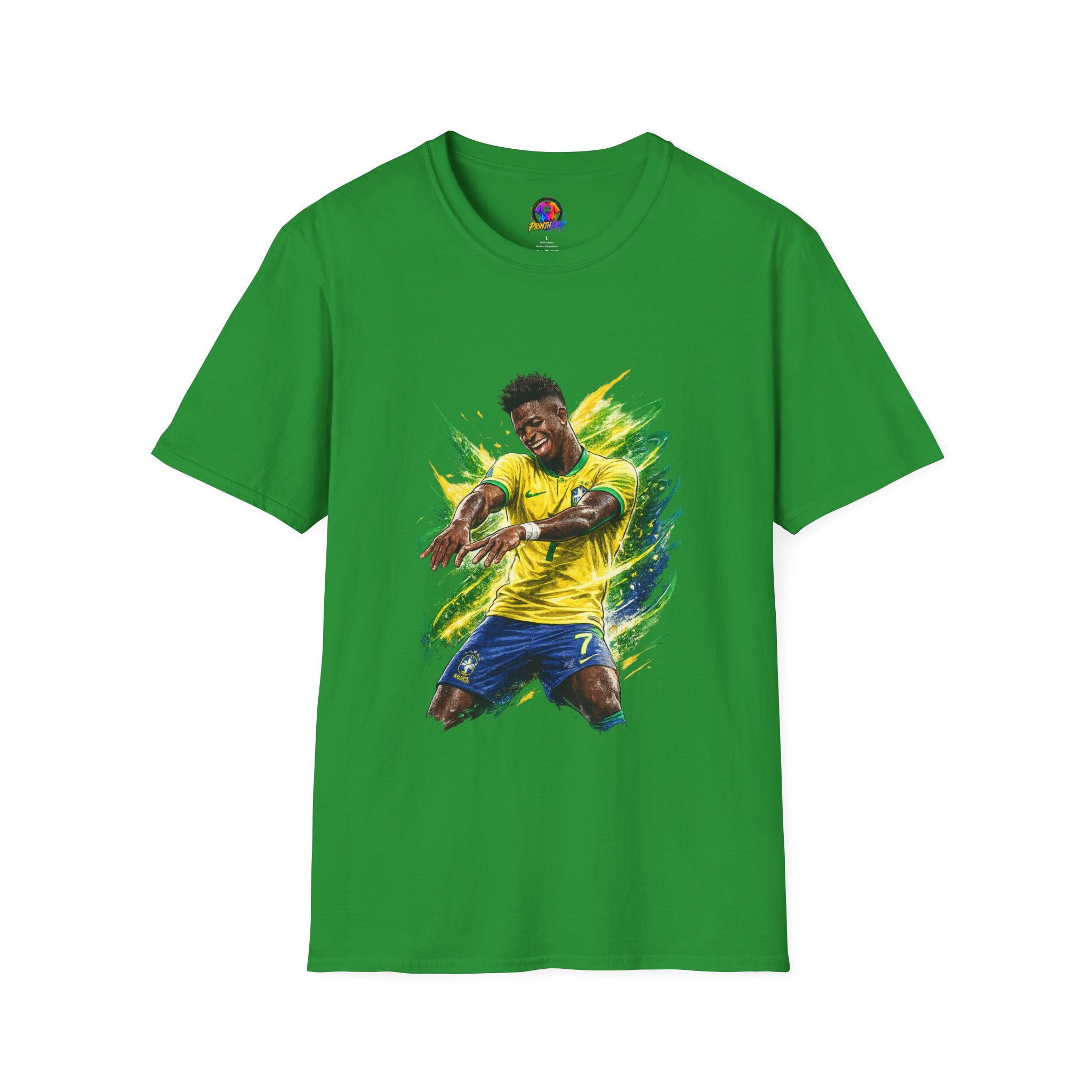 Brazil  Soccer Celebration T-Shirt — Brazilian Football Player Artwork