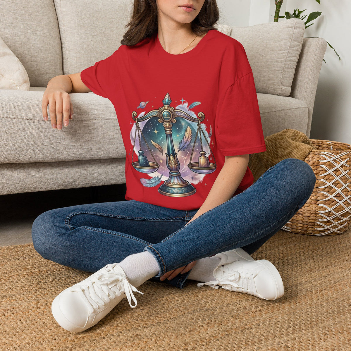 Libra Scales Zodiac T-Shirt — Celestial Astrology Graphic Tee