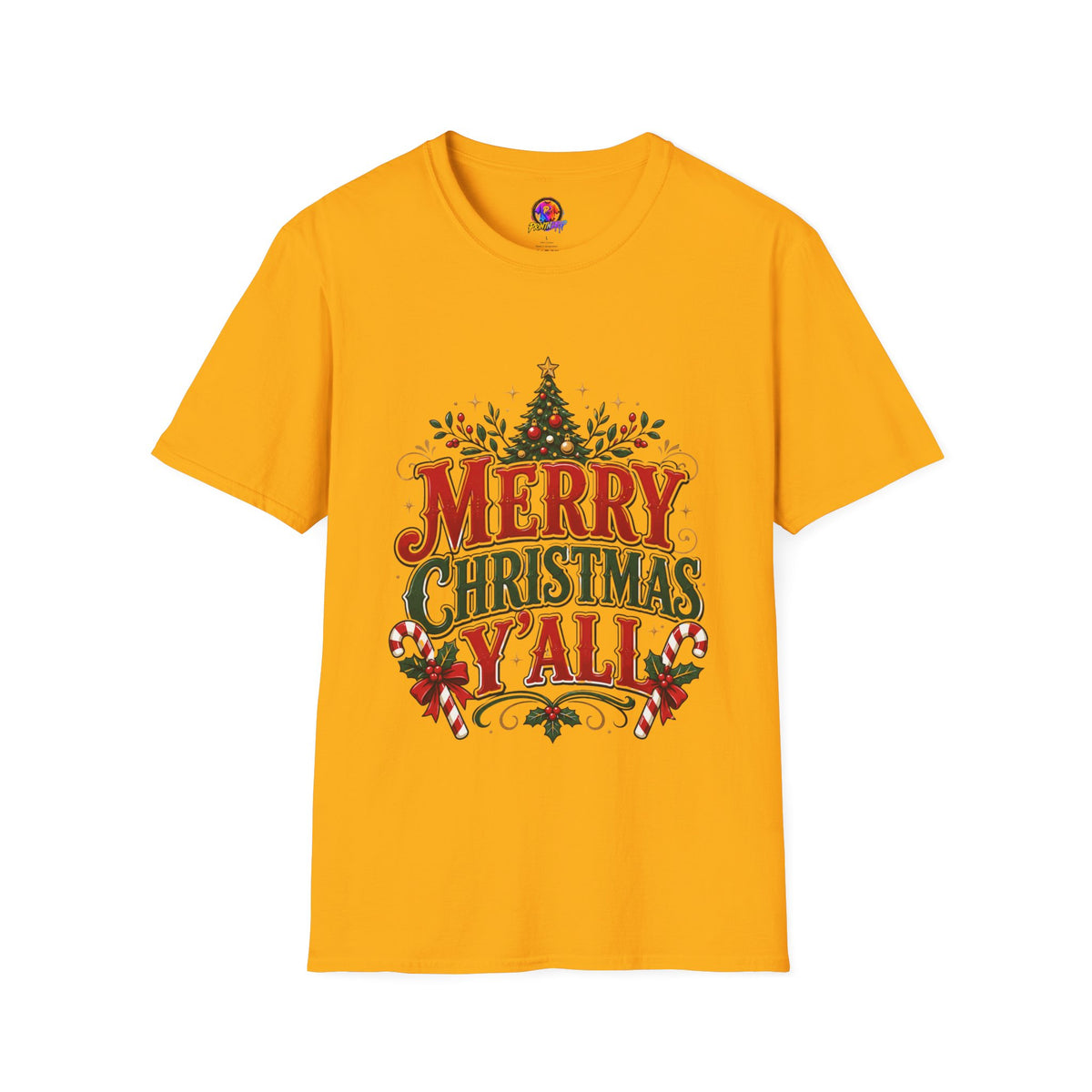 Merry Christmas Y'all T-Shirt — Festive Holiday Tree Tee