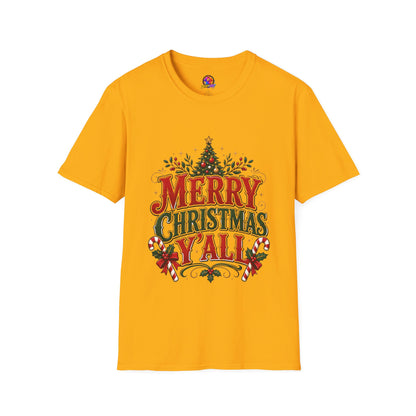 Merry Christmas Y'all T-Shirt — Festive Holiday Tree Tee