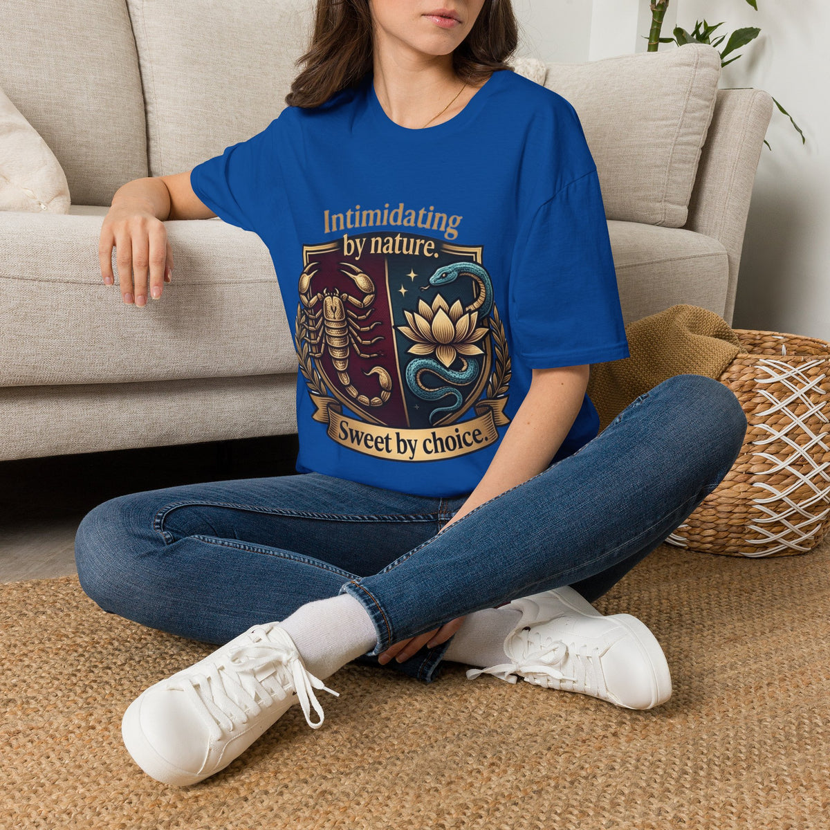 Intimidating by Nature T-Shirt — Scorpion & Snake Badge Design