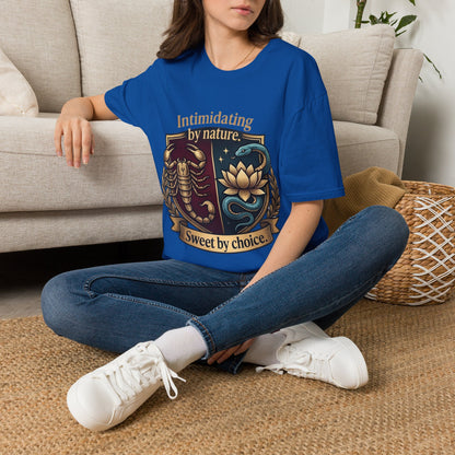 Intimidating by Nature T-Shirt — Scorpion & Snake Badge Design