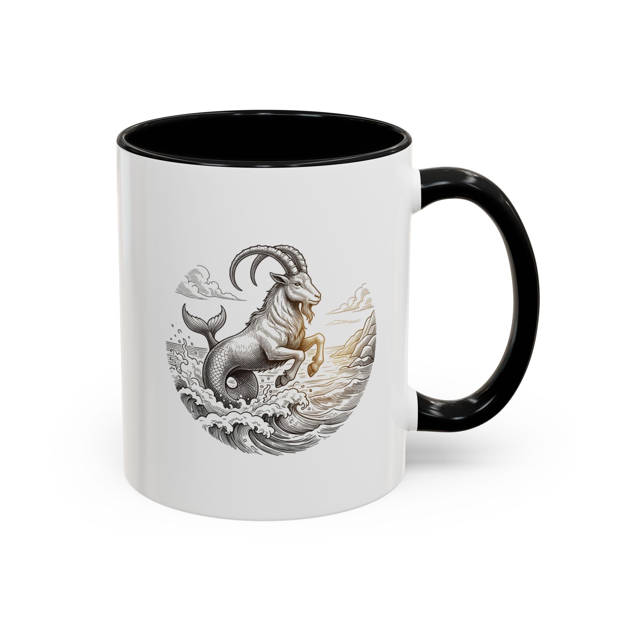 Capricorn Goat Mermaid Coffee Mug — Zodiac Capricorn Accent Mug