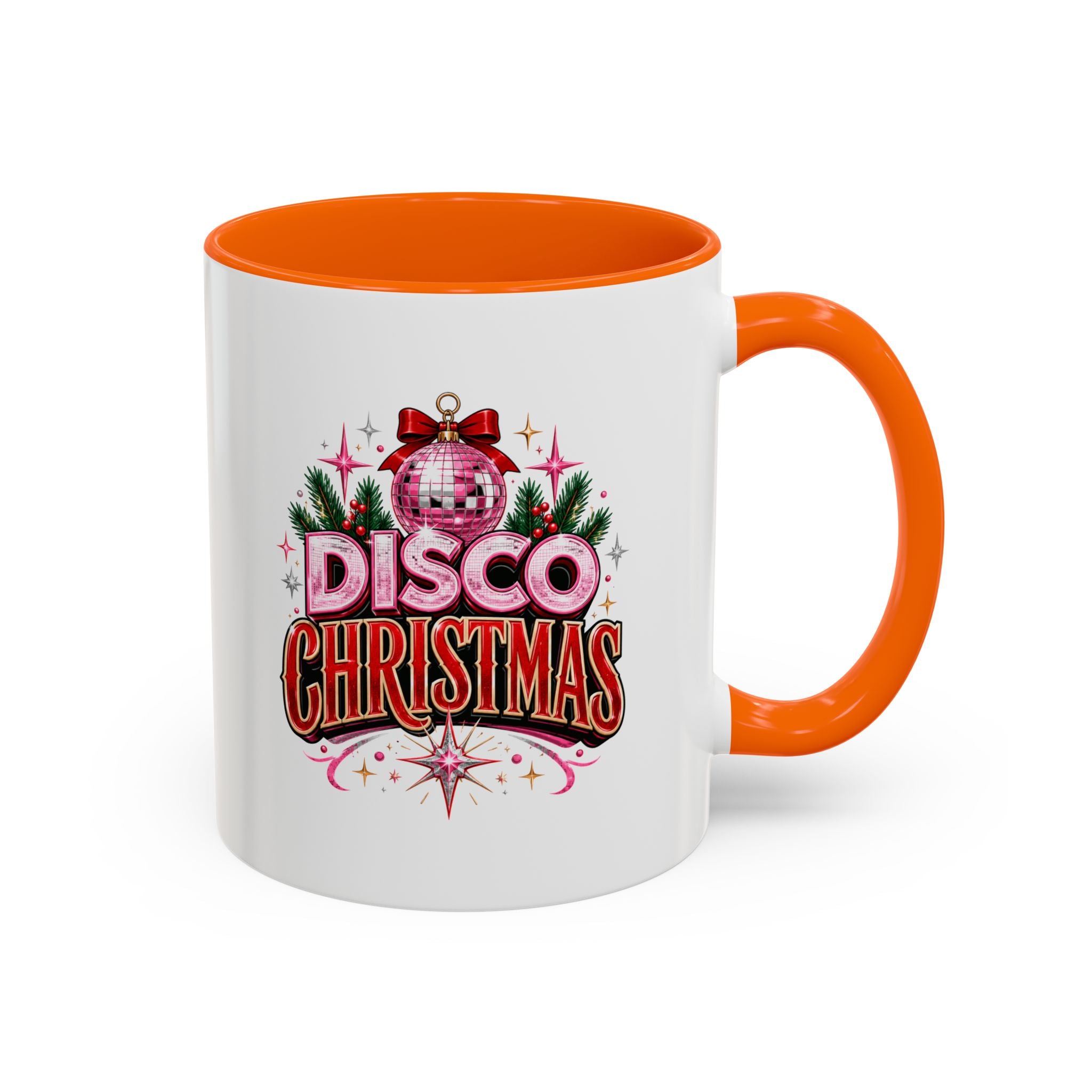 Disco Christmas Coffee Mug — Retro Holiday Disco Ball Christmas Tree Accent Mug