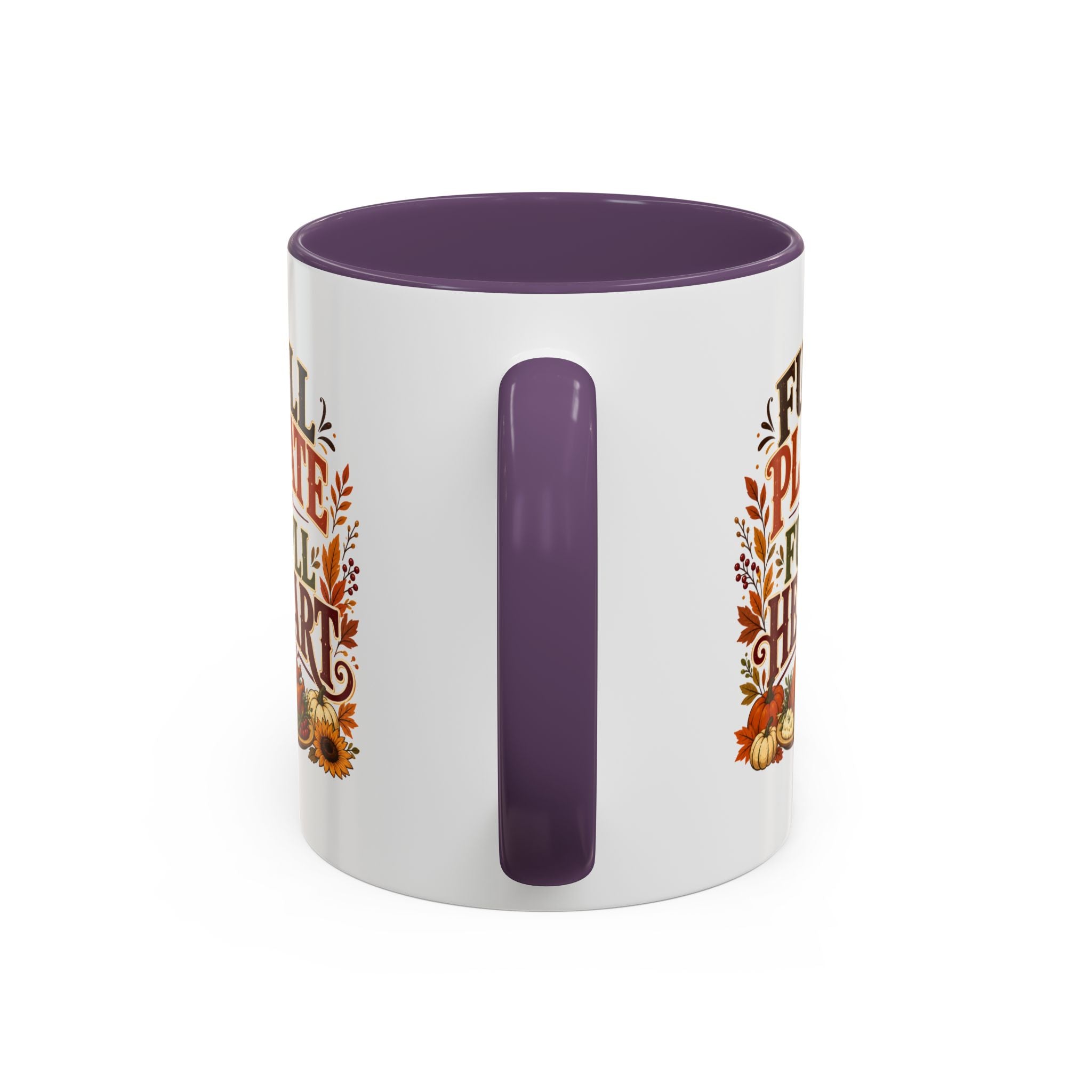 Thanksgiving Mug Full Plate Full Heart Accent Coffee Mug — Fall Thanksgiving Harvest Tea Cup