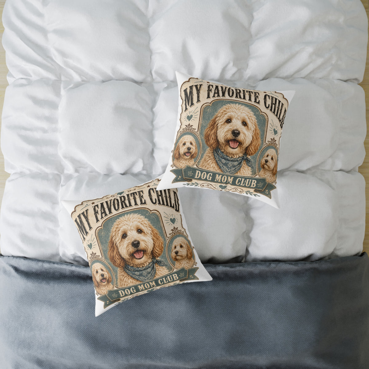 Dog Mom Club Pillow — Milo Bailey Dog Dad Mom "My Favorite Child" Doodle Throw Pillow