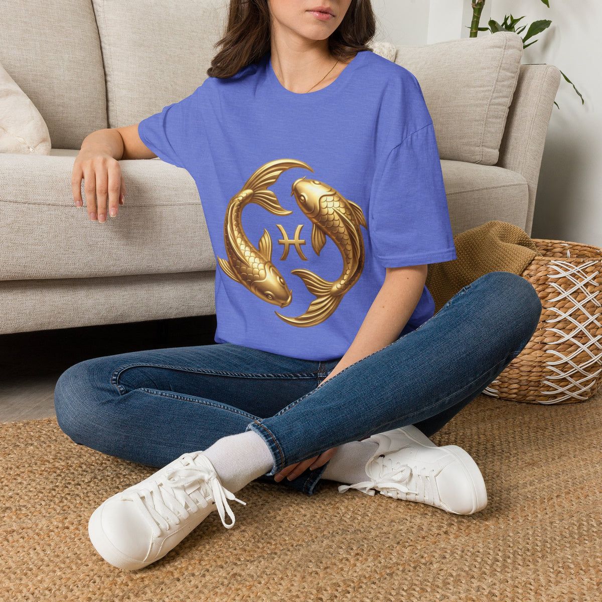 Pisces Gold Fish T-Shirt — Zodiac Symbol Astrology Tee