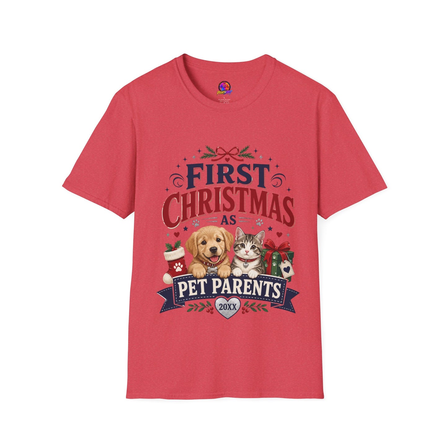 T-Shirt — "First Christmas as Pet Parents" Holiday Tee
