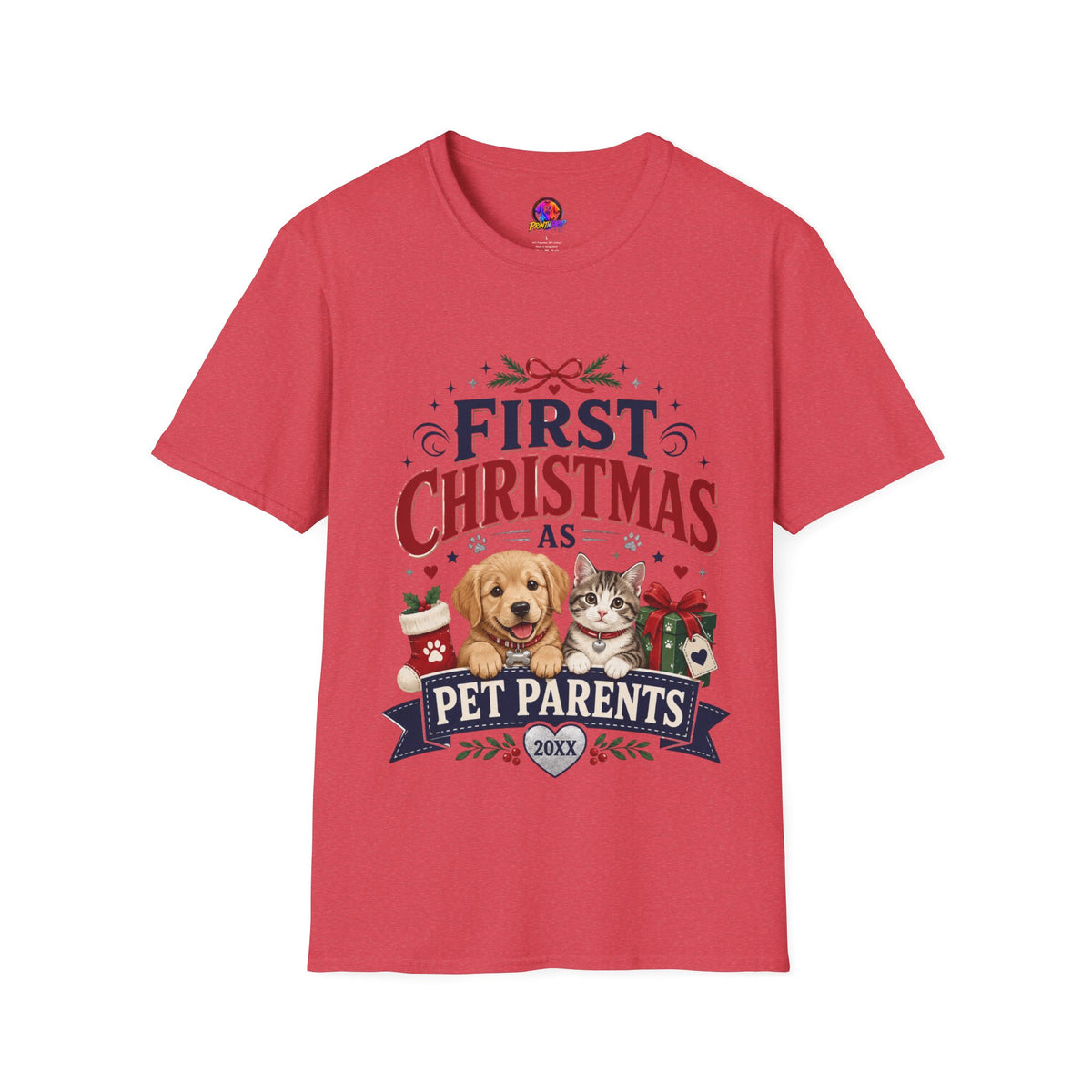 T-Shirt — "First Christmas as Pet Parents" Holiday Tee