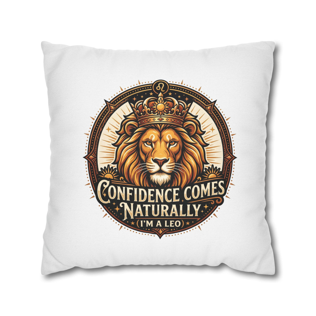 Leo Zodiac Confidence Comes Naturally Spun Polyester Square Pillowcase