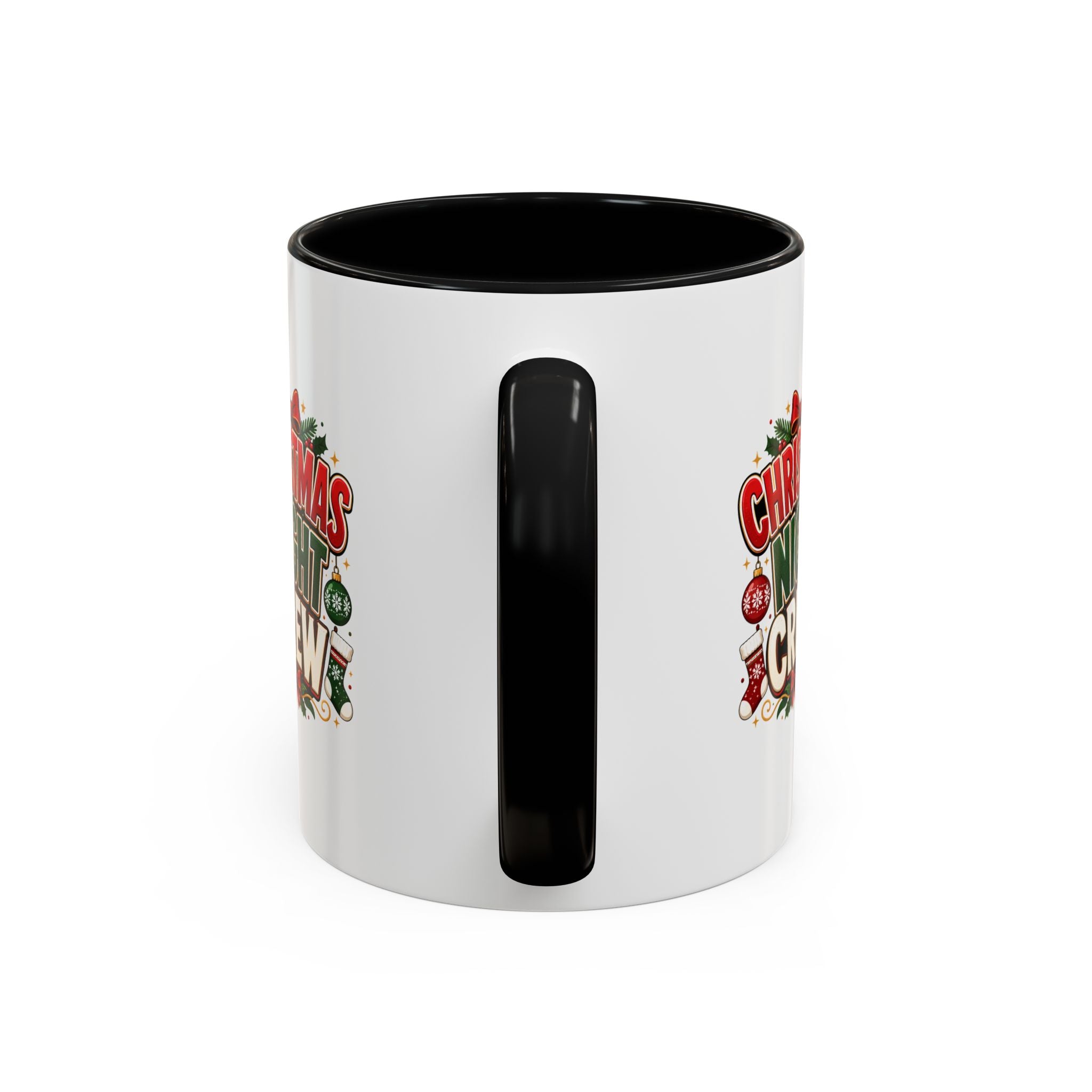 Christmas Night Crew Accent Coffee Mug – Festive Holiday Coffee Cup