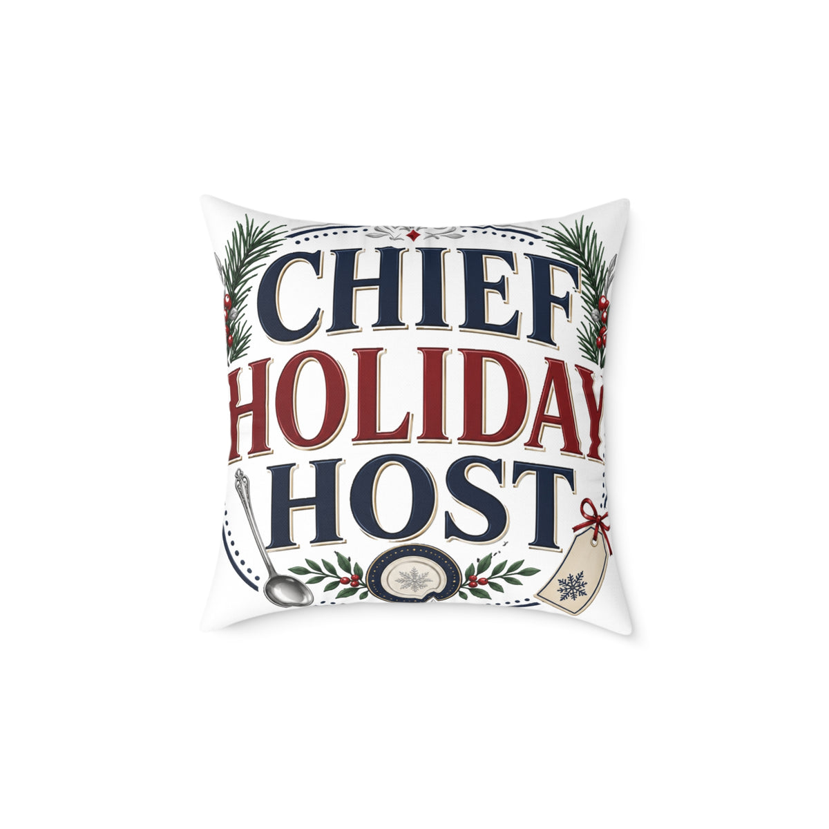 Christmas Chief Holiday Host Throw Pillow — Festive Christmas Decorative Cushion