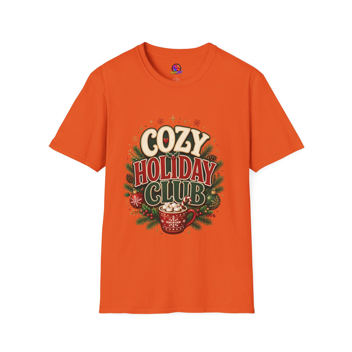 Cozy Holiday Club T-Shirt — Festive Christmas Cozy Cocoa Graphic Tee