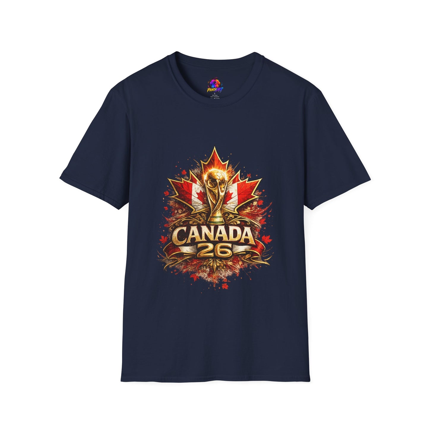 Canada World Cup T‑Shirt — Maple Leaf Soccer Trophy 26