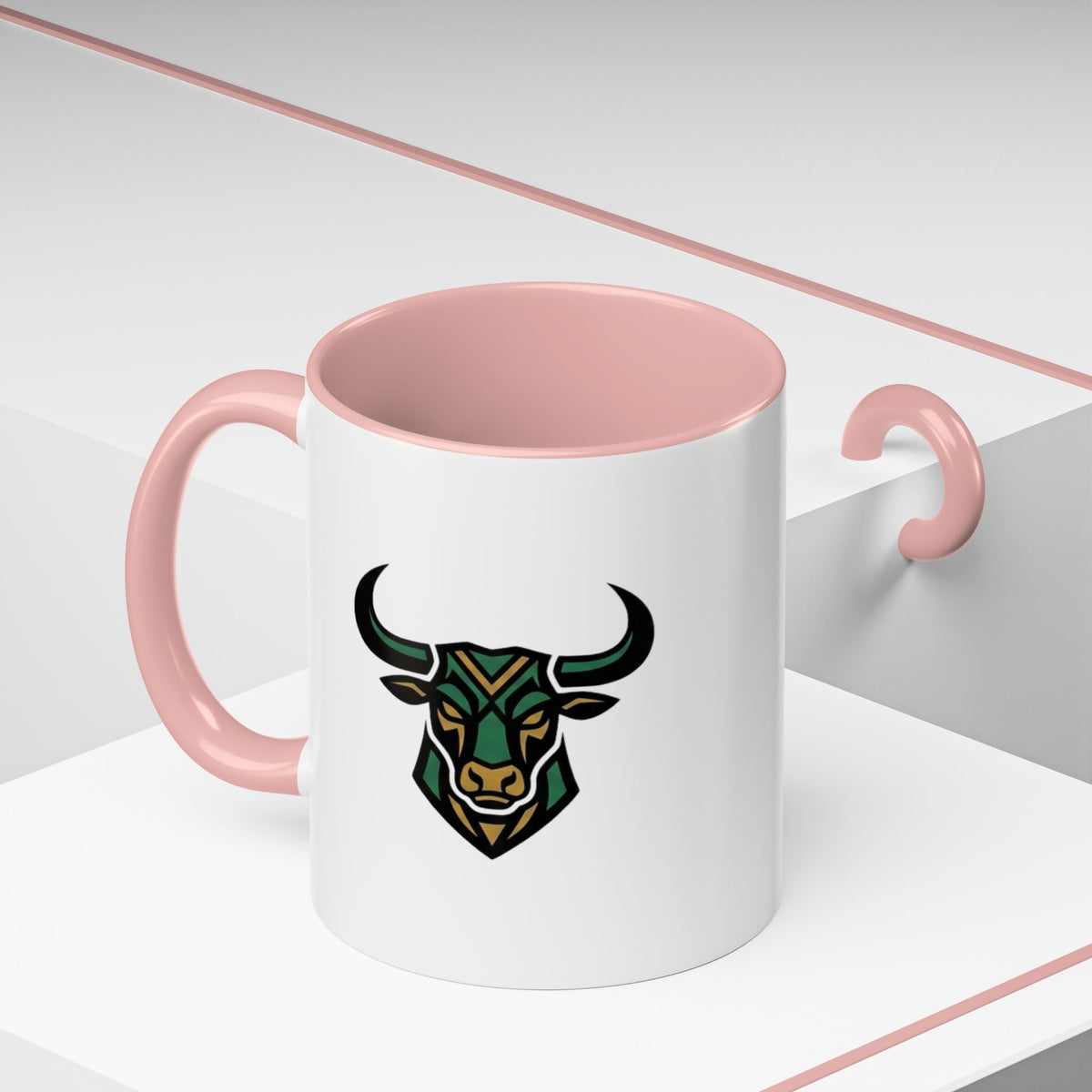 Taurus Geometric Bull Accent Coffee Mug –  Tribal Bull Head Ceramic Mug