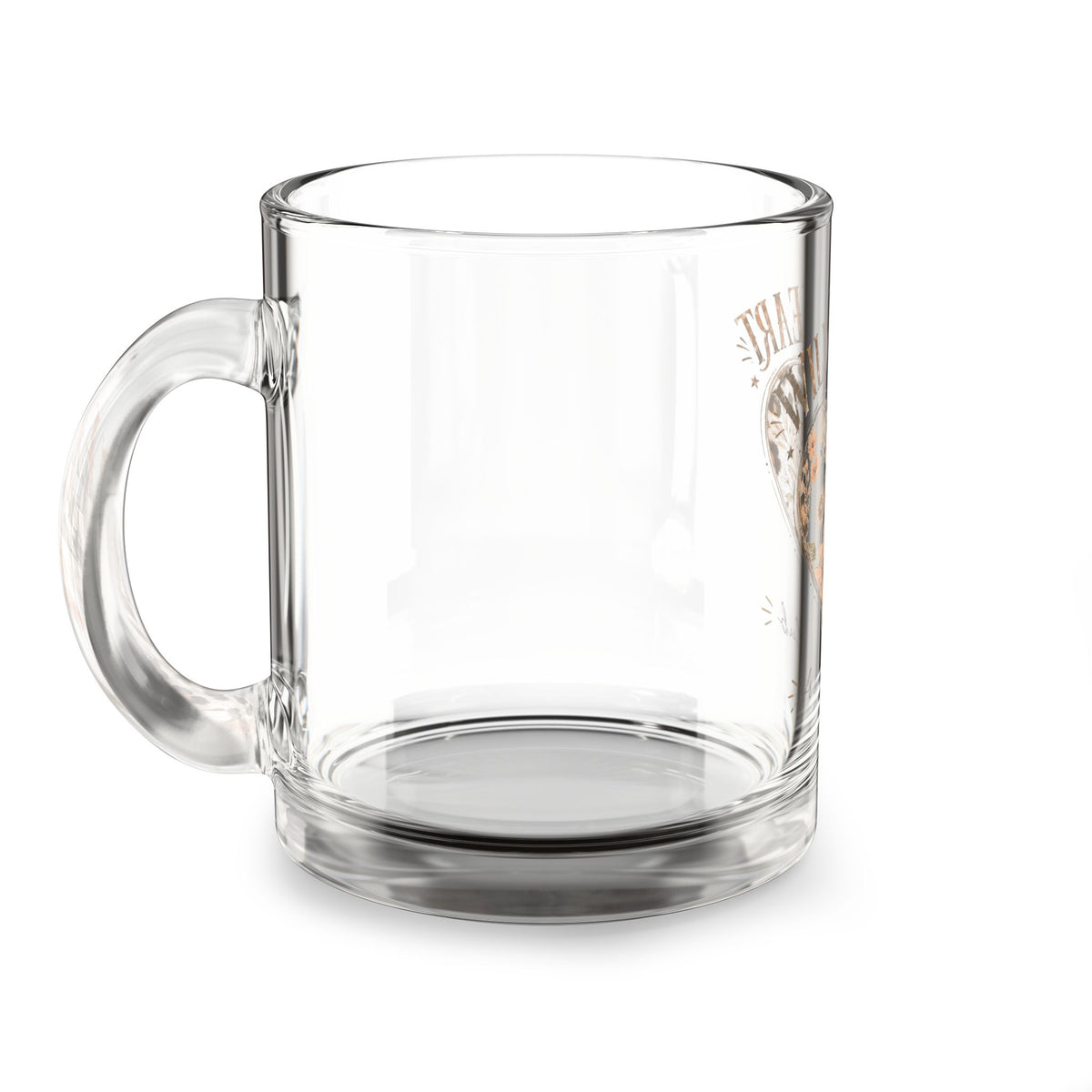 Glass Mug — "Wild at Heart" Leopard Heart Floral 10oz Coffee Mug Milo Bailey Dog Dad Mom  Glass Mug 10 oz