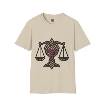 Libra Scales T-Shirt — Geometric Zodiac Libra Tee