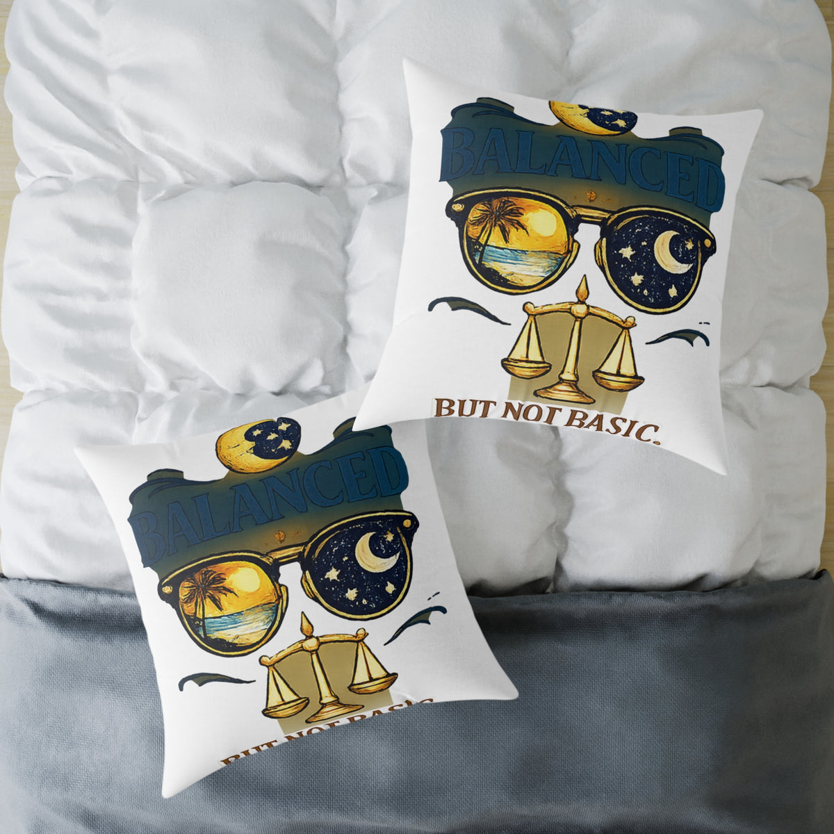 Libra Zodiac Balance But Not Basic Square Poly Canvas Pillow