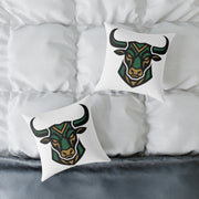 Astrological Taurus Zodiac Colorful Bull Head  Square Poly Canvas Pillow