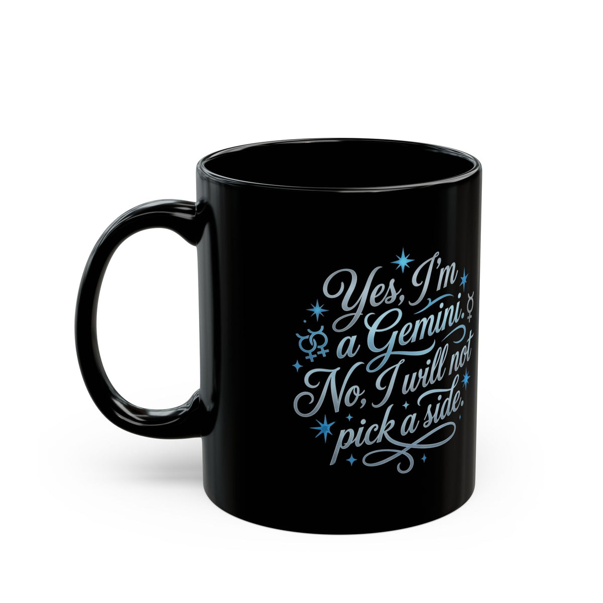 Gemini Zodiac Black Mug