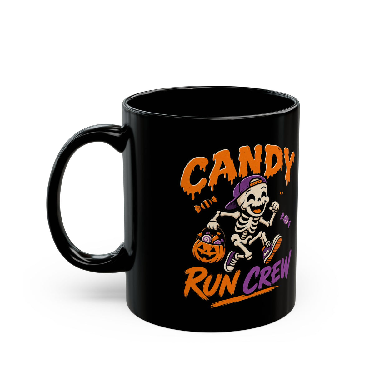 Candy Run Crew Halloween Mug — Black Ceramic Coffee Cup (11oz/15oz)