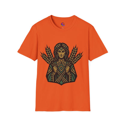 Harvest Goddess T-Shirt — Wheat Spirit Floral Pagan Shirt