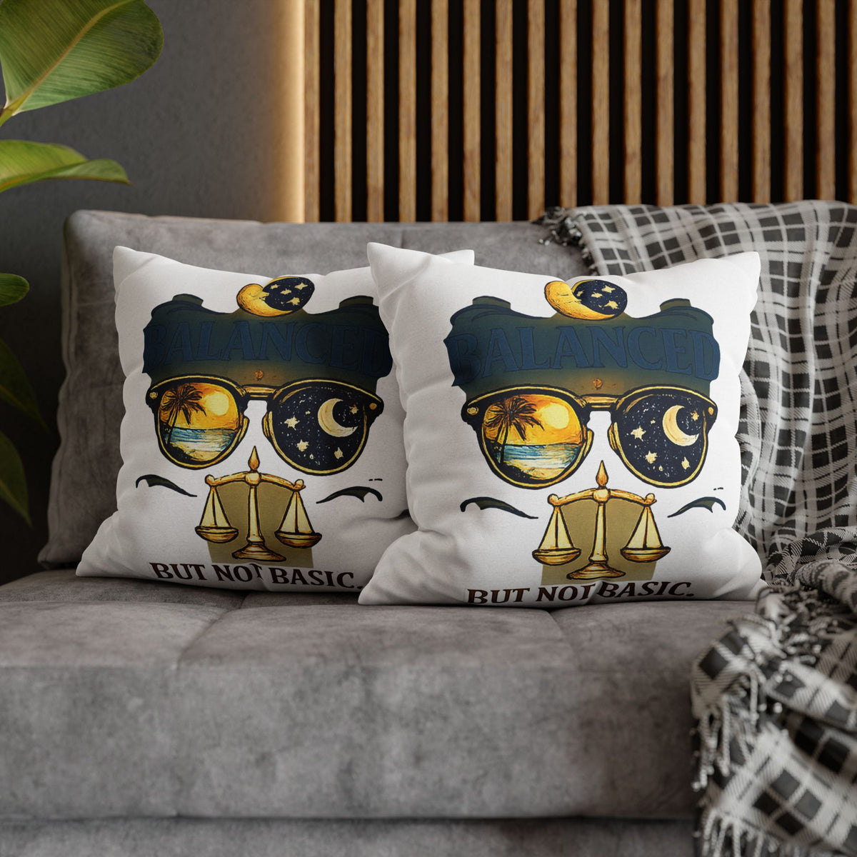 Libra Zodiac Balance But Not Basic Spun Polyester Square Pillowcase