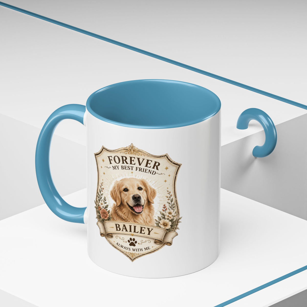 Milo Bailey Dog Dad Mom Golden Retriever Memorial Coffee Mug – “Forever My Best Friend” Personalized Dog Tribute