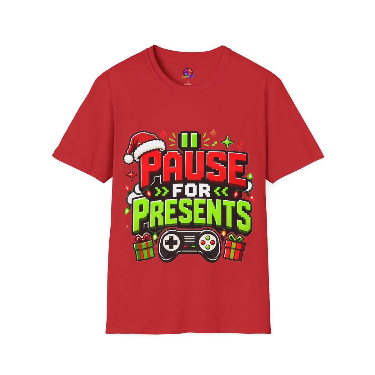 T-Shirt — "Pause for Presents" Christmas Gamer Tee