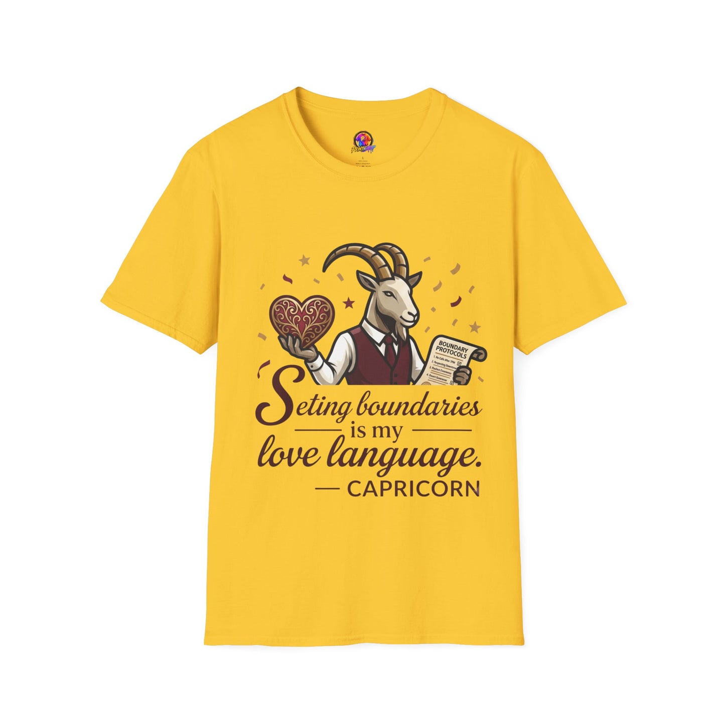 Capricorn T-Shirt — "Setting Boundaries is My Love Language" Zodiac Goat Tee