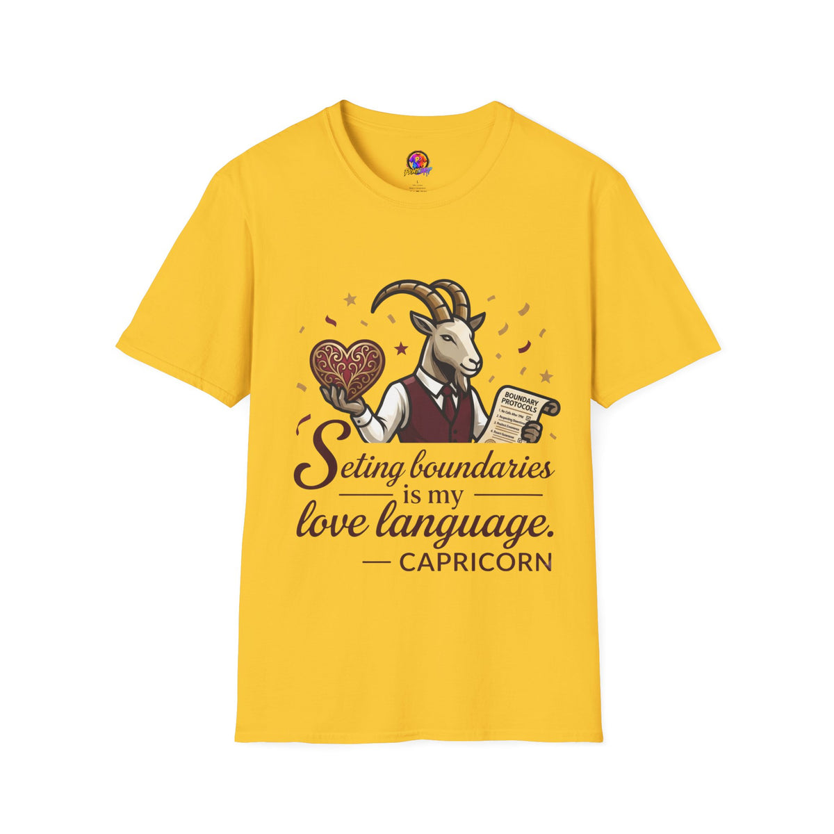 Capricorn T-Shirt — "Setting Boundaries is My Love Language" Zodiac Goat Tee