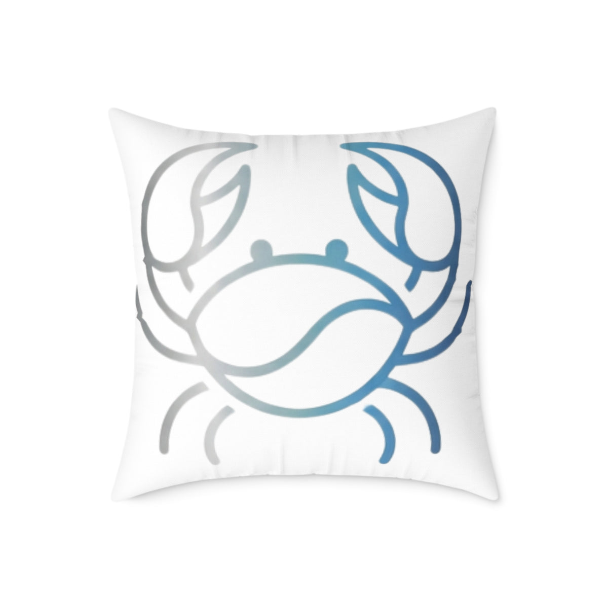 Cancer Zodiac Coastal Crab Square Throw Pillow