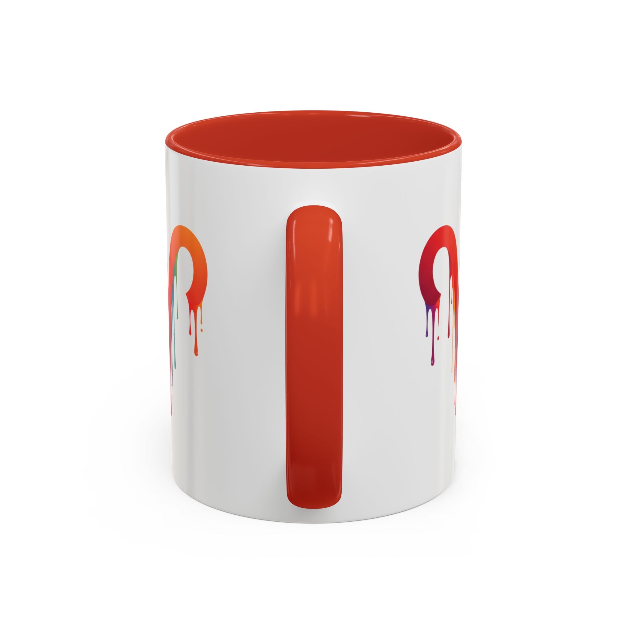 Rainbow Drip Heart Coffee Mug — Colorful Art Accent Mug