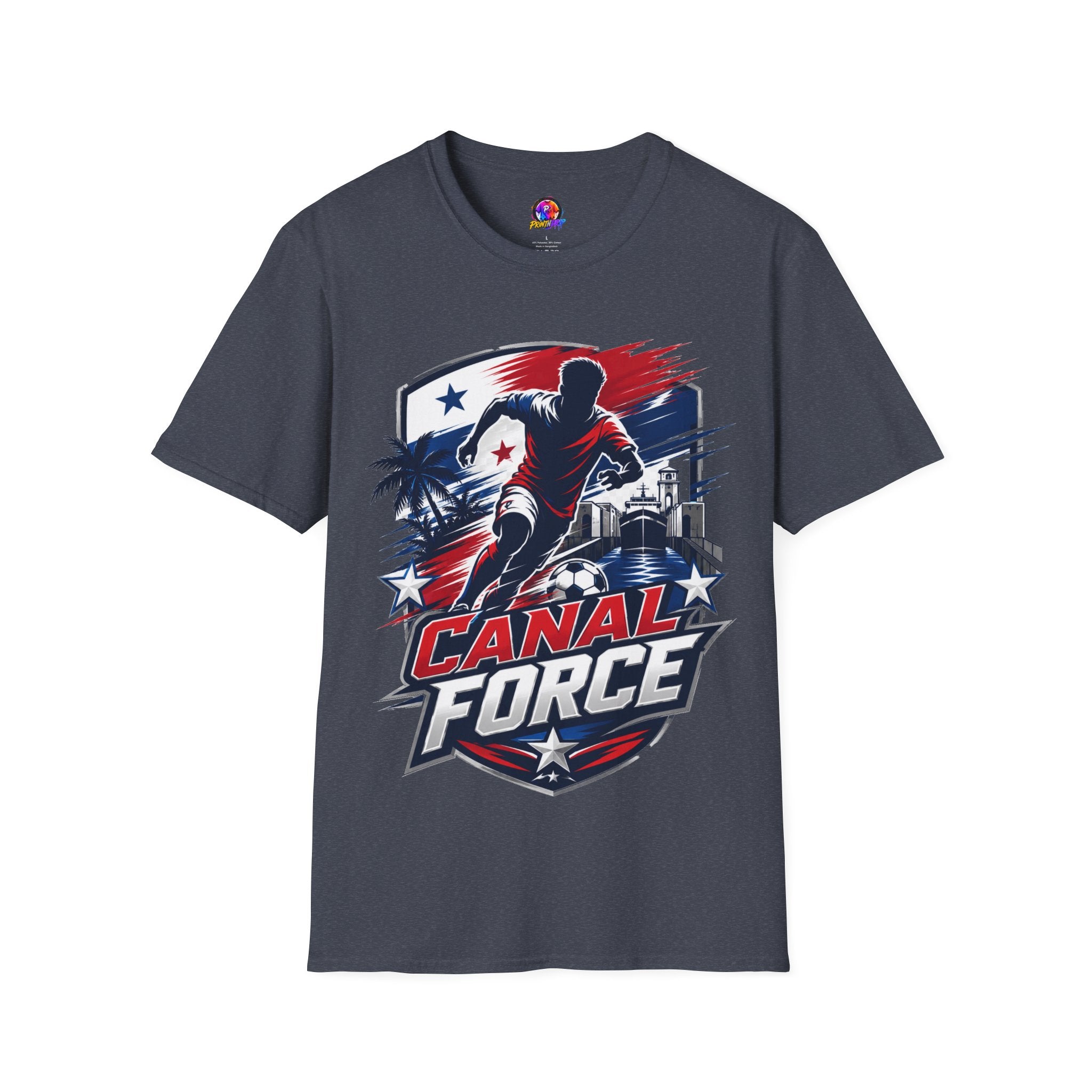 Canal Force Soccer T-Shirt - Patriotic Player Graphic Tee - Panama Shirt